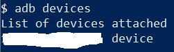 adb devices output
